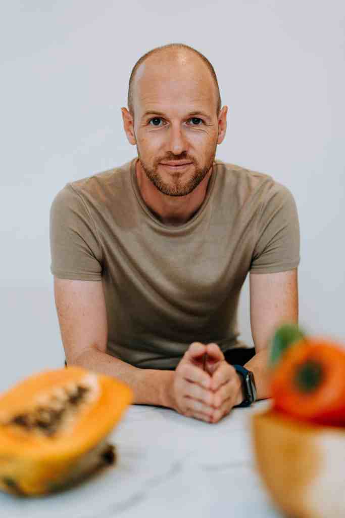Matthias Stuber, Chef, Nutritionist and Author in his kitchen